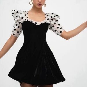For Love And Lemons Black and White Polka Dot Dress